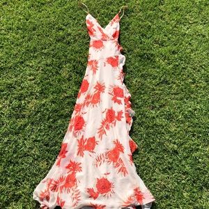 ASTR Orange & white MAXI DRESS